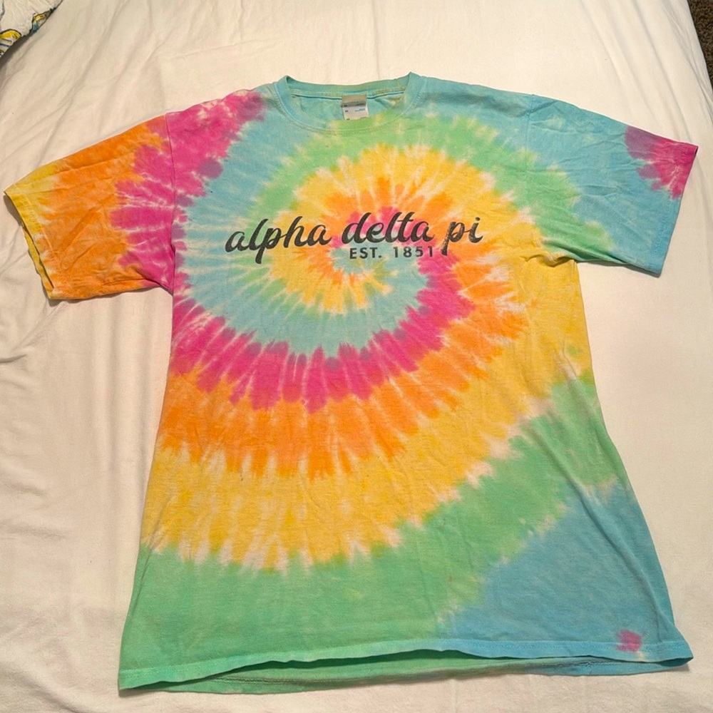 Alpha Delta Pi Sorority Tie Dye Tee Shirt - Size Medium